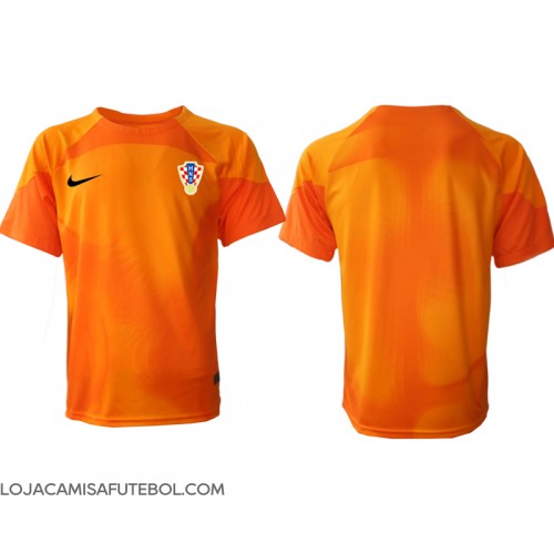 Camisa de Futebol Croácia Goleiro Equipamento Secundário Mundo 2022 Manga Curta